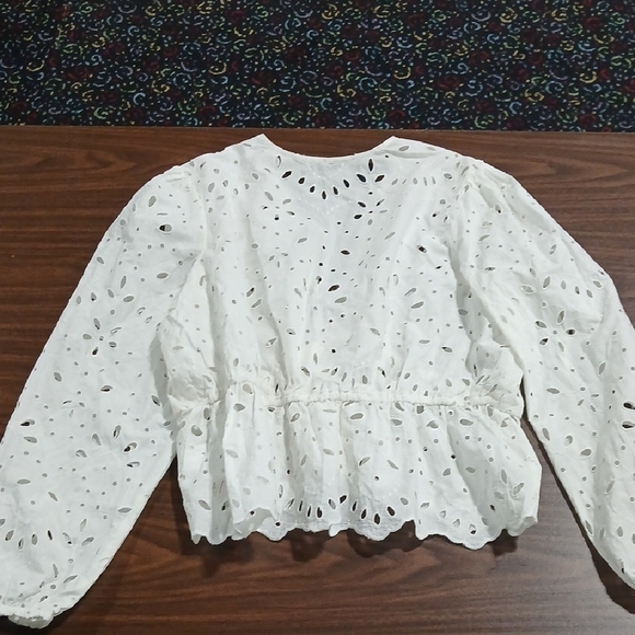 Express White Eyelet Blouse - Picture 3 of 3